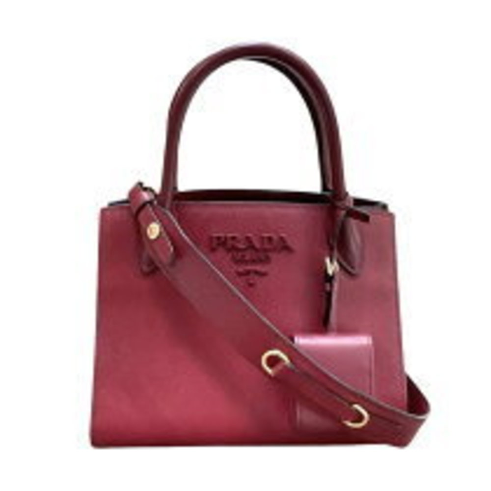 PRADA Saffiano monochrome bag Bordeaux GD handbag
